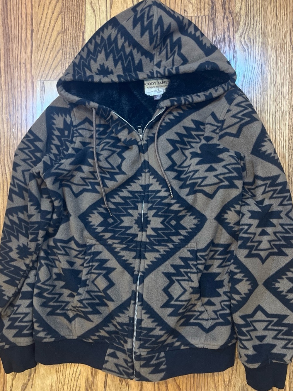 Cody James Men Basin Hoodie S  Fleece Sherpa Lined Aztec Western Zip Sweatshirt